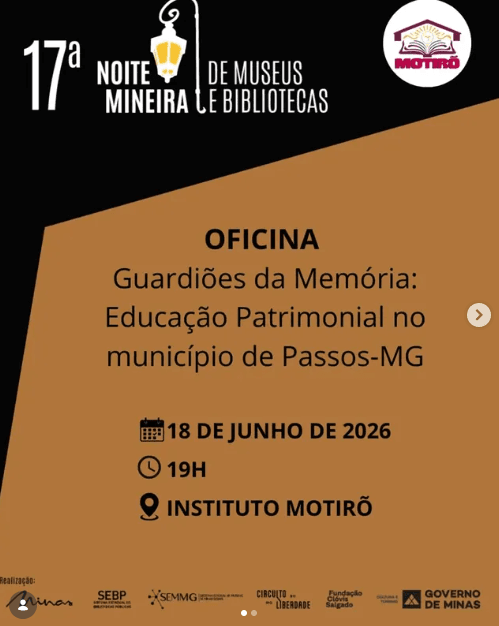 Cartaz da 17ª Noite Mineira de Museus e Bibliotecas