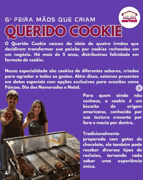 Cartaz do Querido Cookie na Feira Mãos que Criam